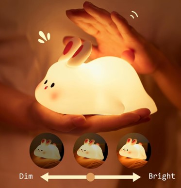 ﻿SHOPPOFOBIX KIDS CUTE LITTLE BUNNY NIGHT LIGHT,TOUCH SILICONE BEDSIDE ANIMAL
NIGHT LAMP,RECHARGEABLE TIMER LED KAWAII STUFF FOR CHILDREN'S BEDROOM, FOR
GIFTS FOR NURSERY BOYS GIRLS TODDLERS-WHITE﻿