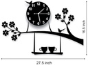 Invision1 Plastic 3D Acrylic Tree Birds Coffee Cup On Jhula
Design Wall Clock (Black, 69.9 x 41.9 x 1.3 cm) Analog