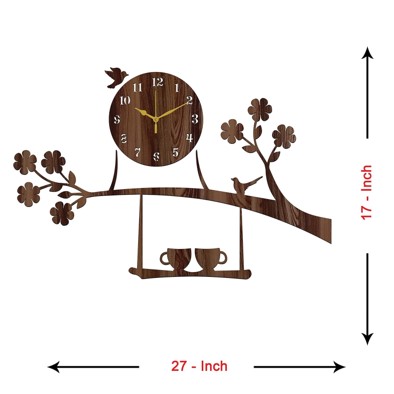 Wooden Mdf Tree Birds Coffee Cup On Julha Design Analog
Wall Clock Without Glass (Brown, 43Cm X 68Cm)-058