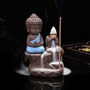 GENERIC Meditating Monk Buddha Smoke Backflow Cone Incense Decorative Showpiece with 10 Smoke Backflow Cone Incenses (Blue)