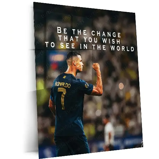 Cristiano Ronaldo Inspirational Quote Metal Poster | Soccer Icon 
