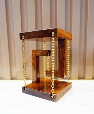Diwali Gift for Home/Office Decor, Made with Solid Wood, Anti-Gravity, Magnetic Floating Gap, Table Top, Vintage Brown Surface