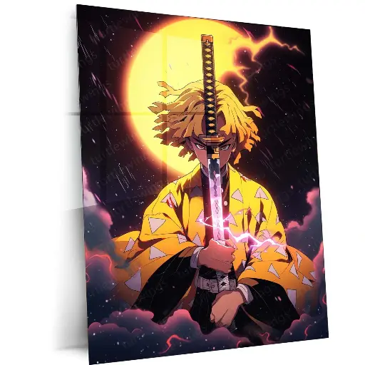 ﻿Blades of Redemption – Demon Slayer Anime Metal Poster | Samurai Wall Art | HD Quality02﻿